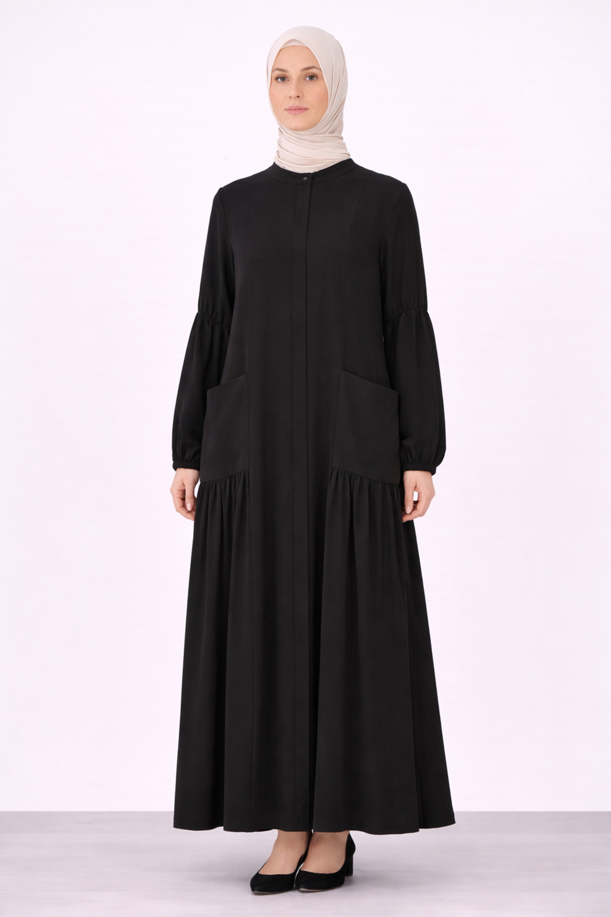 *CEP DETAYLI BÜZGÜLÜ ELBİSE