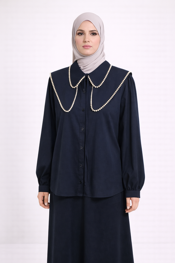 ÇİFT YAKA DETAYLI GÖMLEK