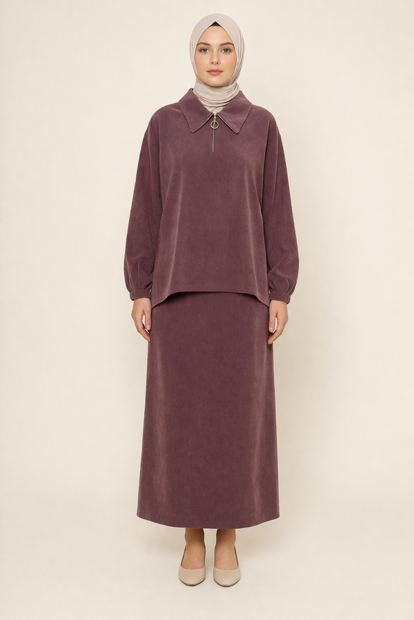 YARIM FERMUARLI TENCEL ETEKLİ TAKIM