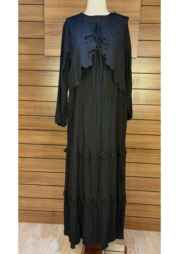 PAPATYA YELEKLİ ELBİSE