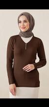 V YAKA TAŞLI FİTİL MODEL BLUZ