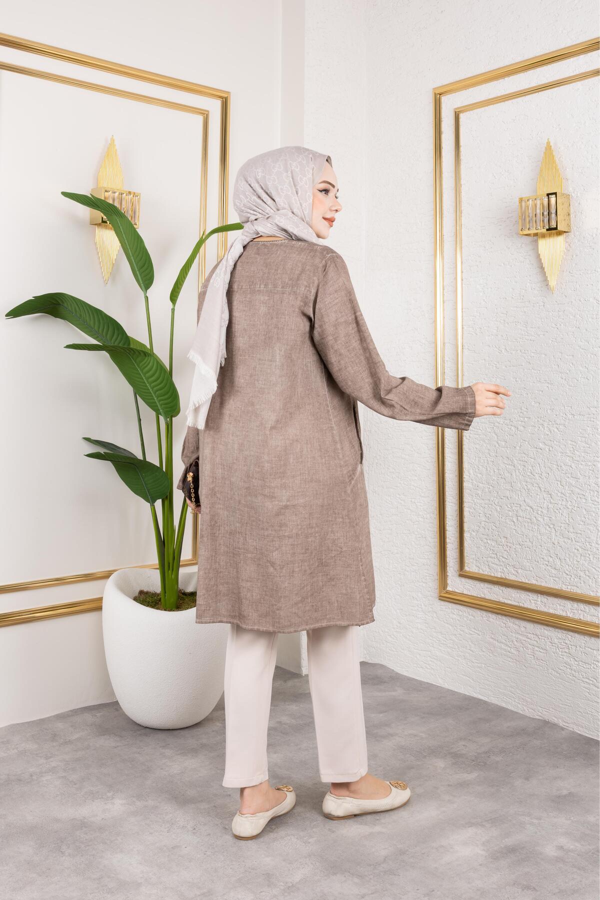 FİLE DETAYLI CEPLİ TUNİK
