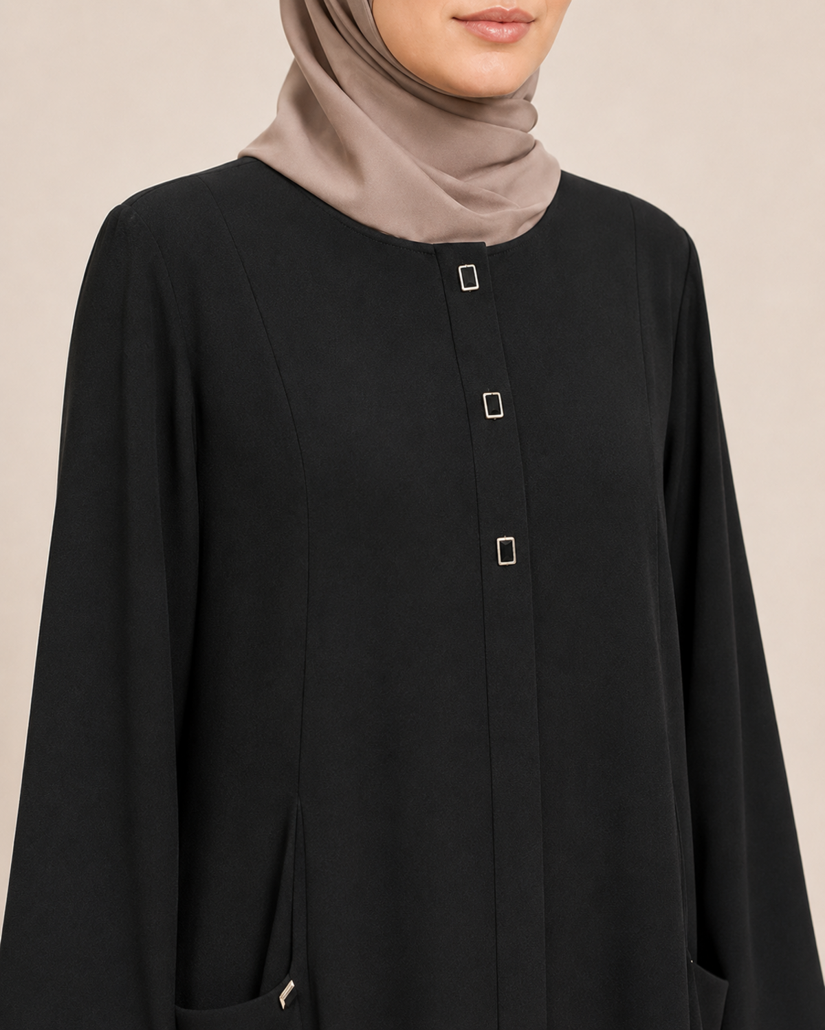 OVAL CEPLİ ÇIT ÇIT DETAYLI FERACE