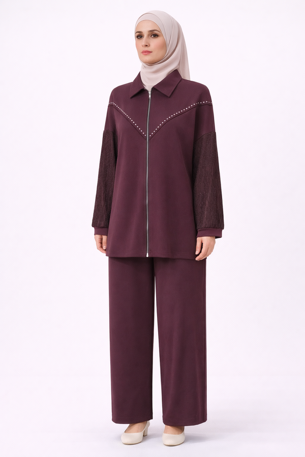 VEREV GARNİLİ KOL DETAYLI TAKIM