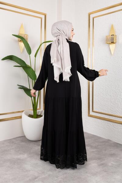 GÜPÜRLÜ DANTELLİ ELBİSE