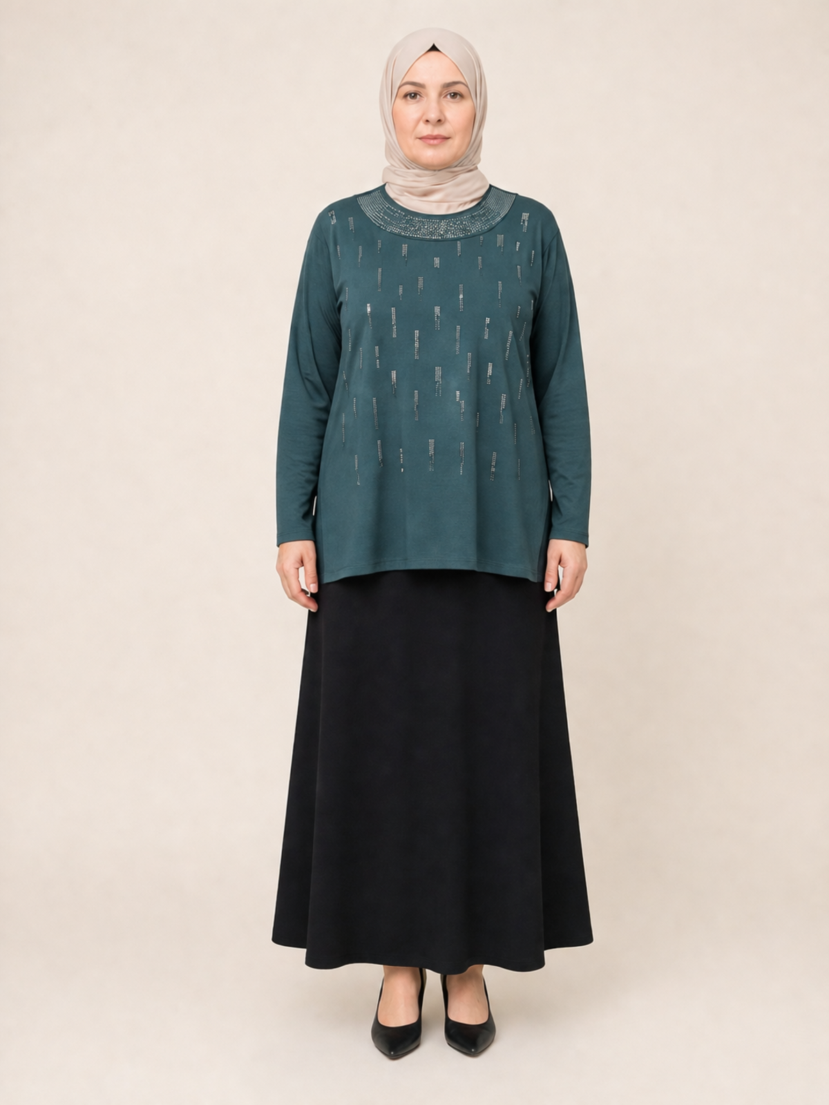 DİKDÖRTGEN TAŞLI BATTAL BLUZ