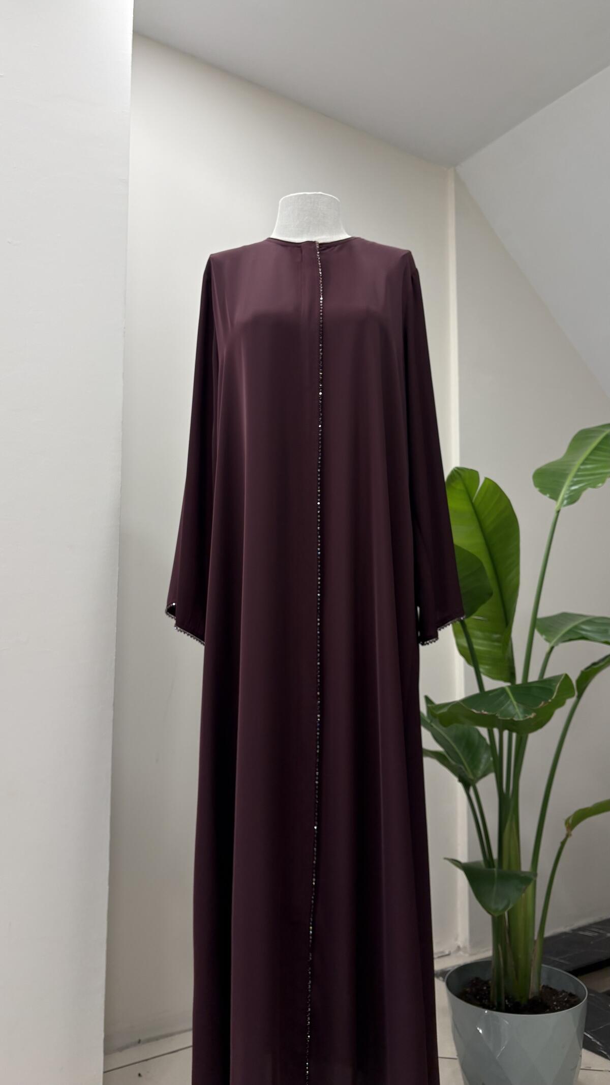 TAŞ DETAYLI DUBAİ FERACE