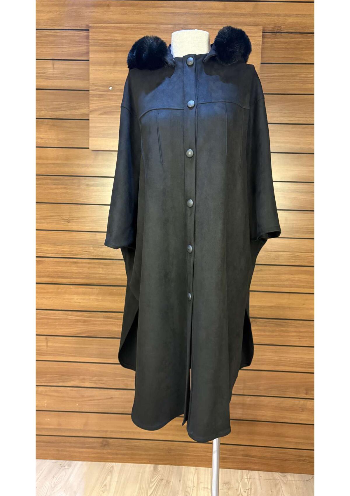 KAPŞONLU ÇIT ÇITLI SÜET PANÇO