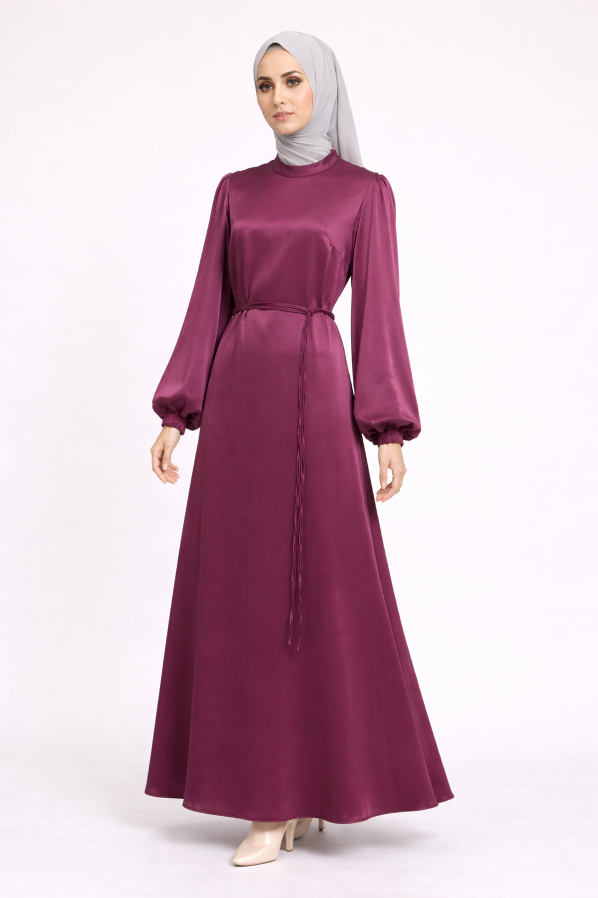 BALON KOL DÜZ ELBİSE