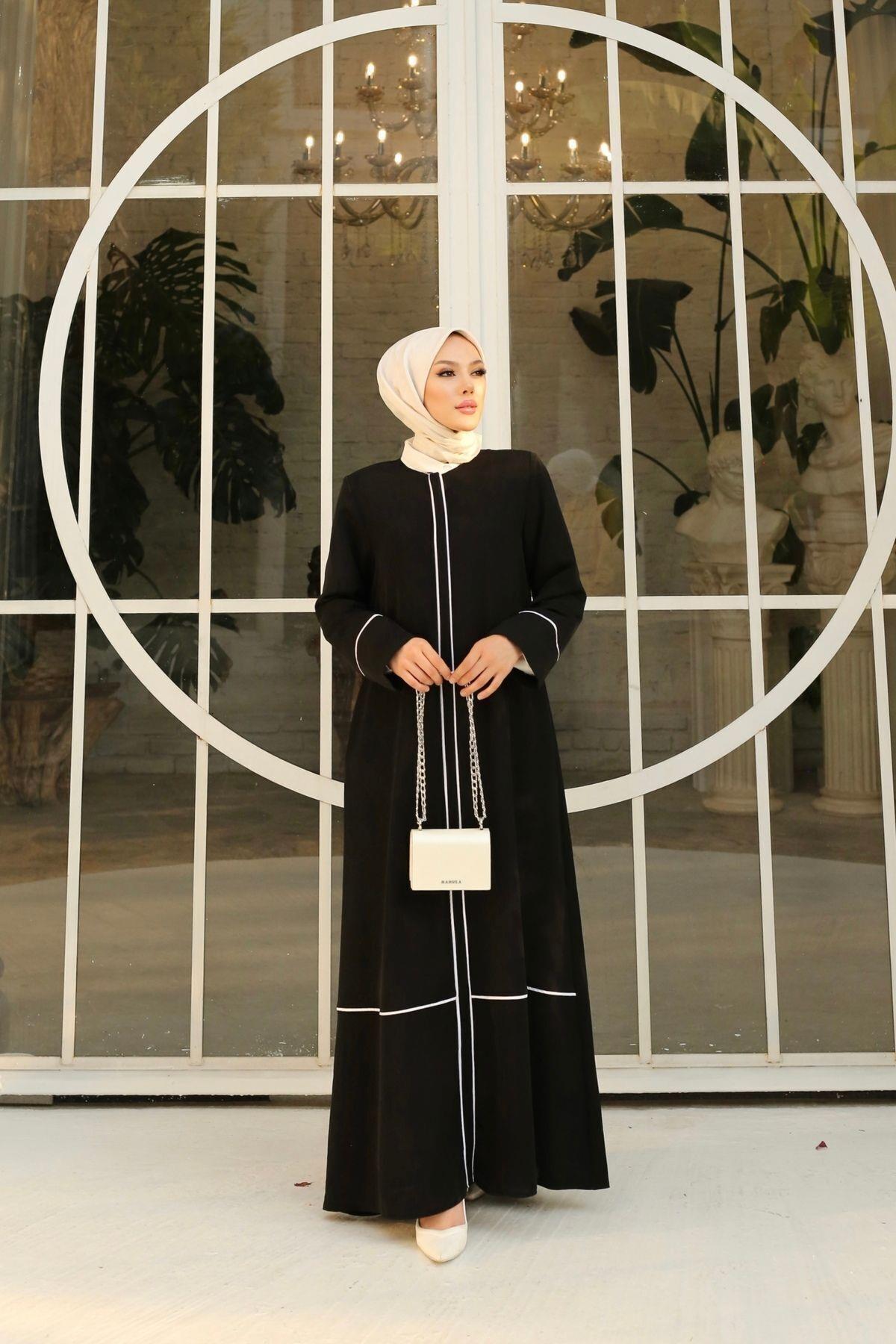 FERACE BEYAZ BİYELİ ABAYA 2413 BDN.38-54