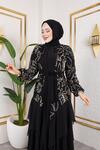LASELİ ŞİFON KATLI ABAYA