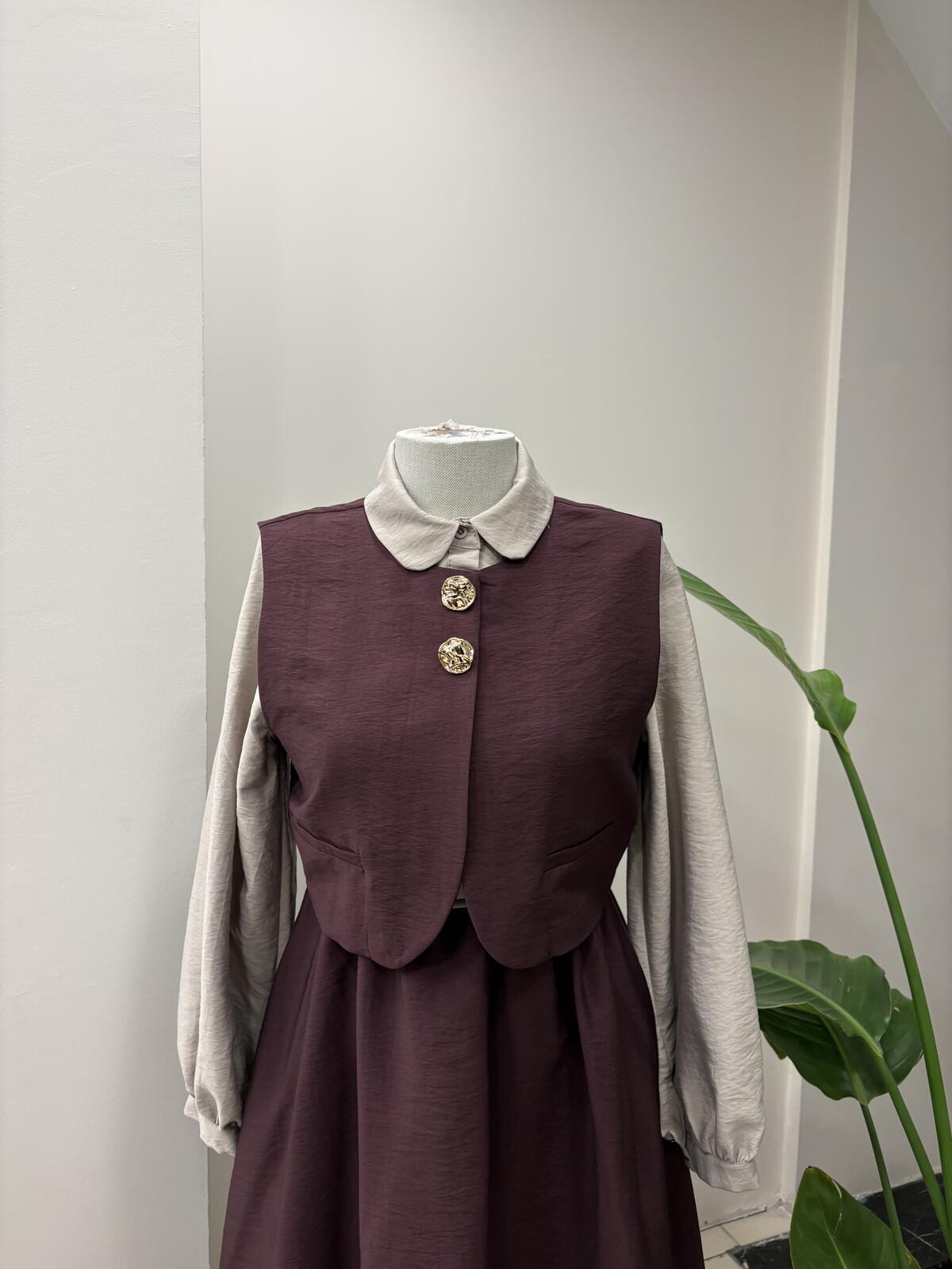 YELEKLİ KLOŞ SERAN ELBİSE