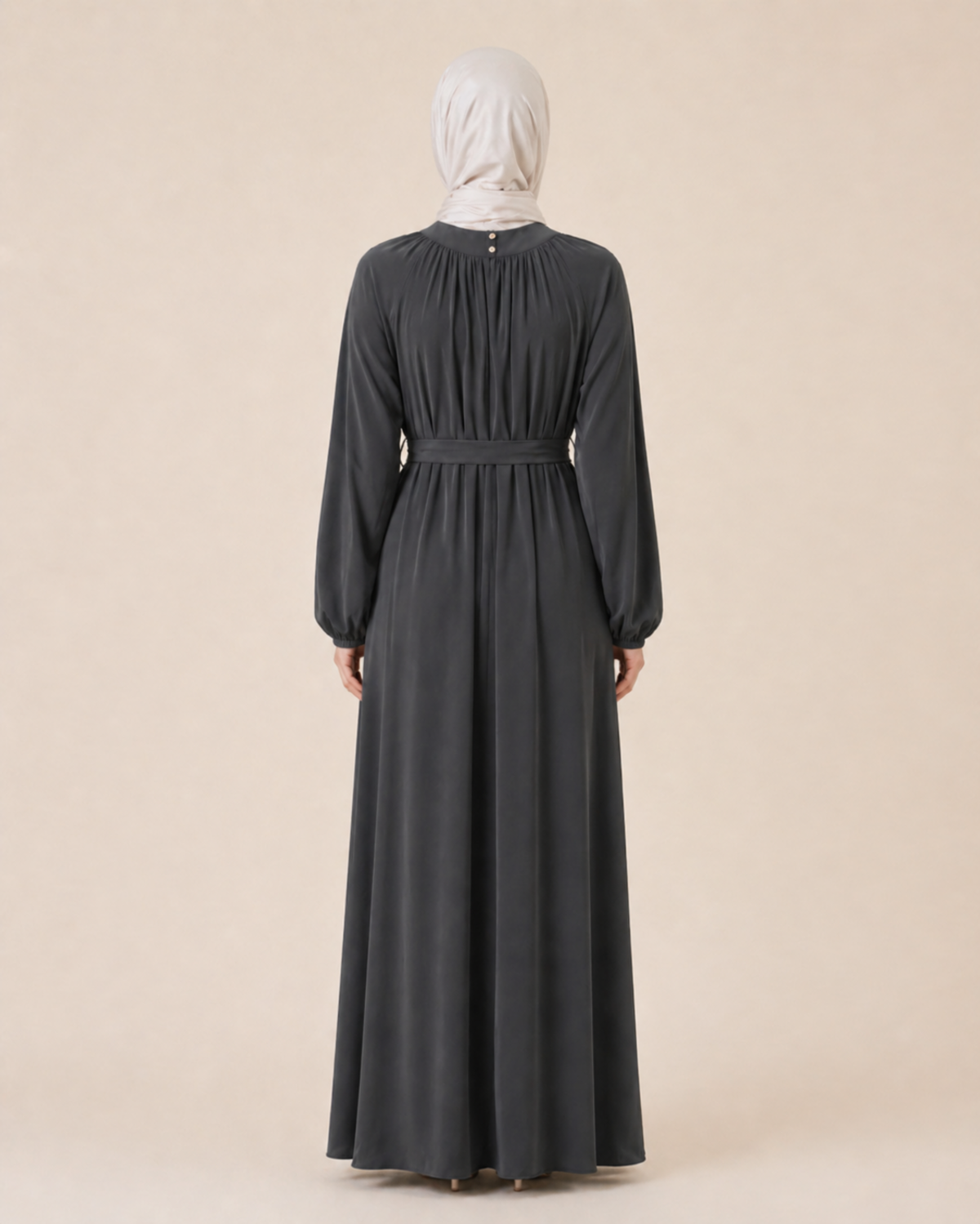 YAKA BÜZGÜLÜ RAHAT KALIP ELBİSE