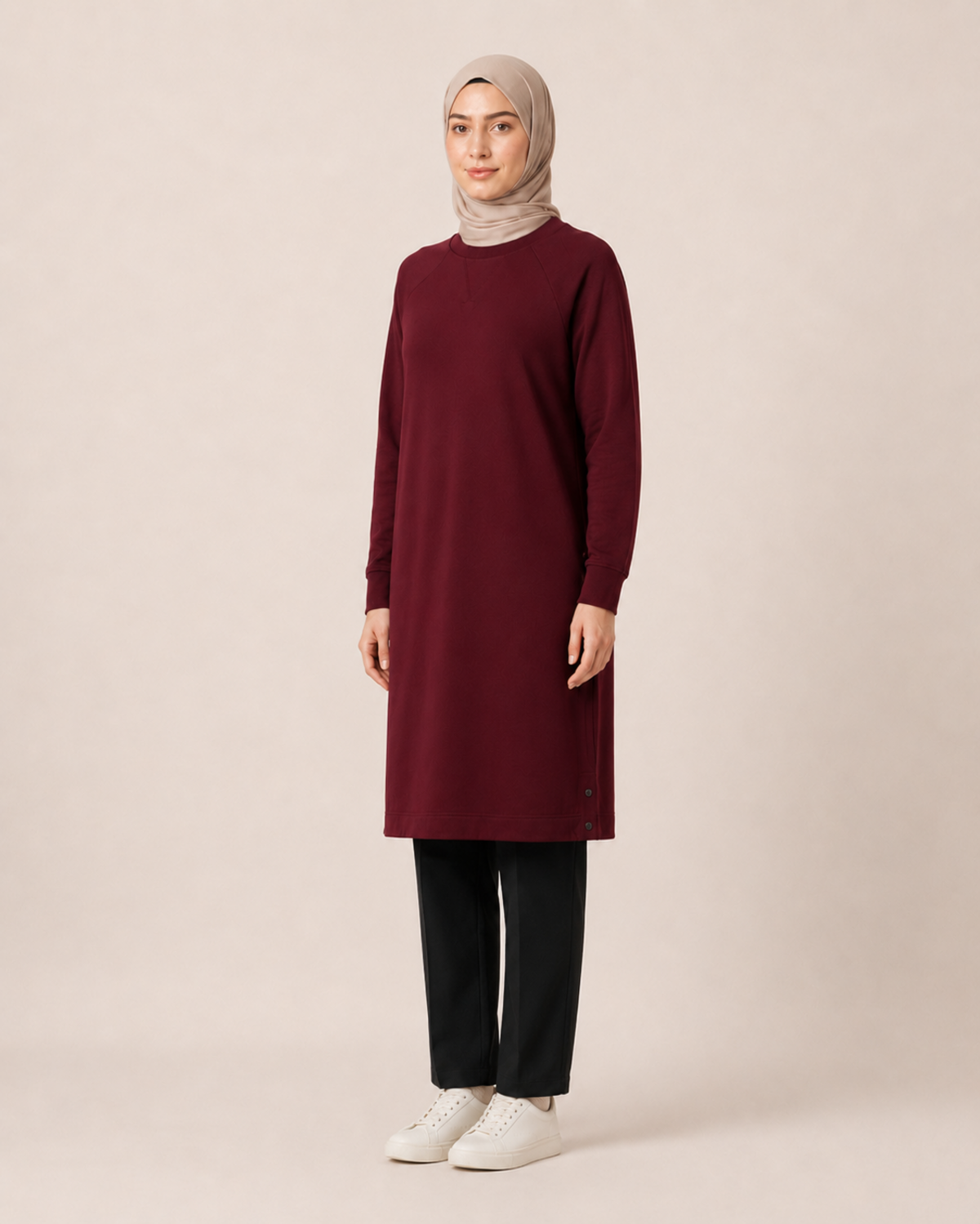 REGLAN KOLLU SWEAT TUNİK İKİ İPLİK