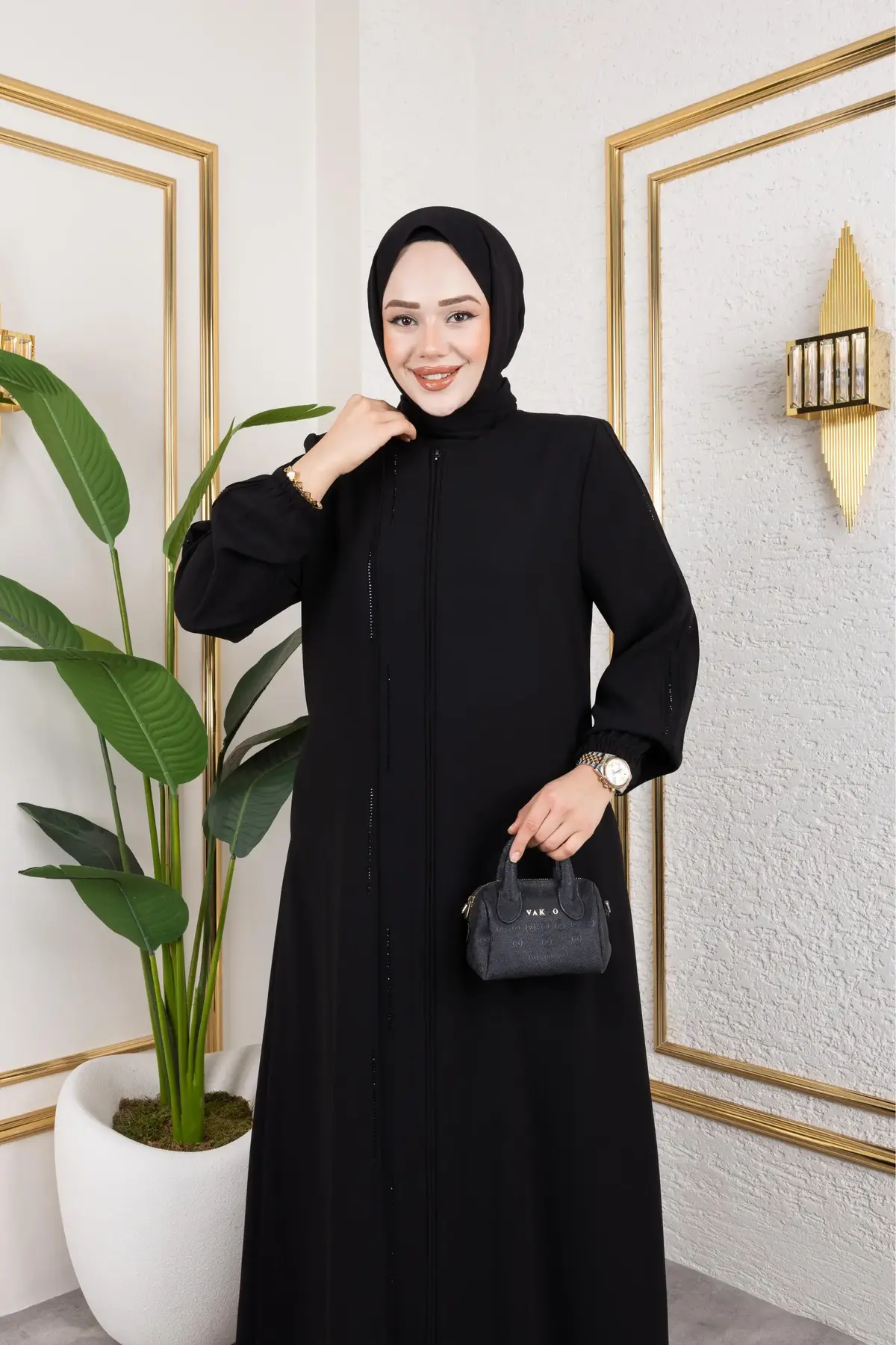 KOL LASTİKLİ TAŞLI FERACE