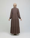 KATLI DÜĞMELİ TENCEL ELBİSE