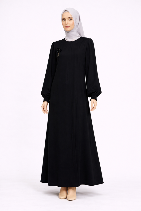 GÜL AKSESUARLI 3 BİYELİ FERACE