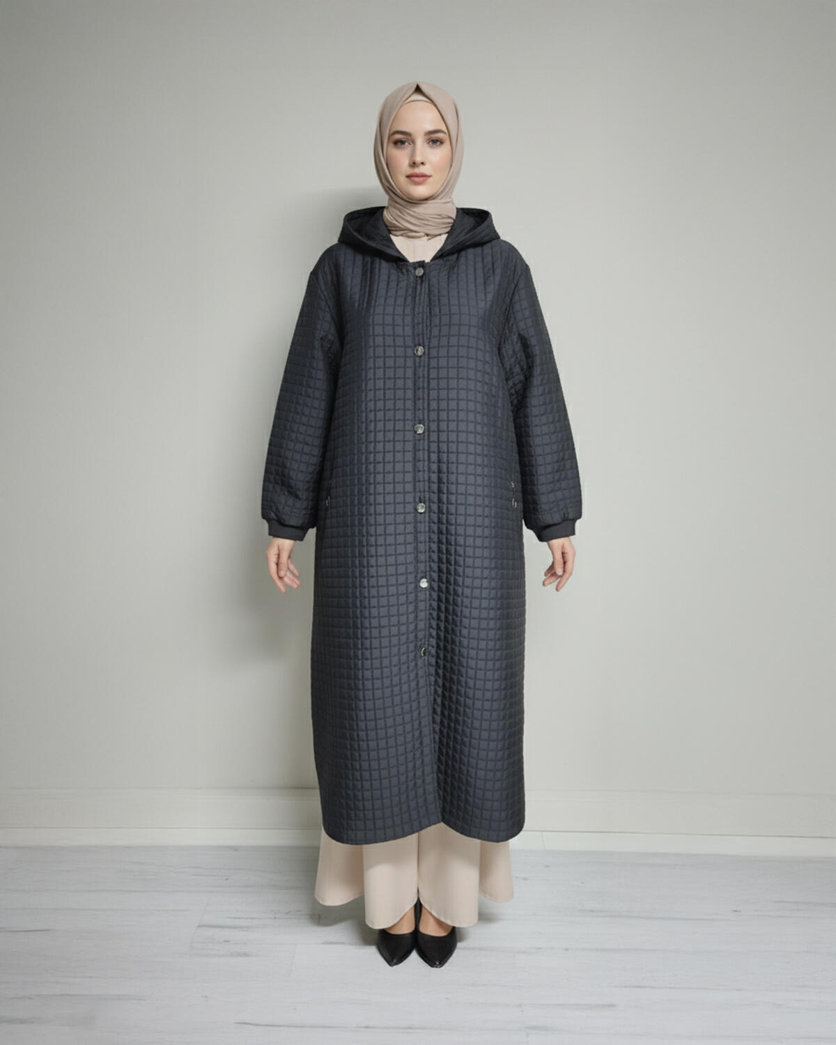 KAPŞONLU ARABOY DÜĞMELİ MONT