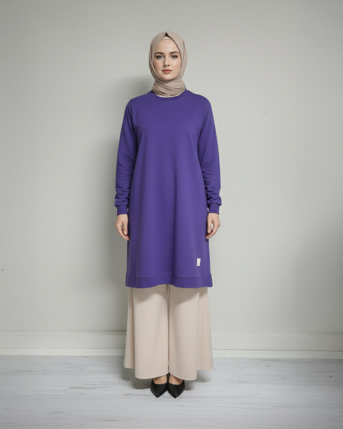 TEK RENK BASIC TUNİK 85 CM