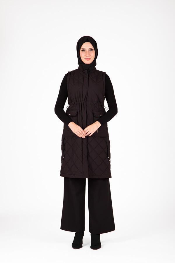 BAKLAVA DESEN KAPİTONE YELEK