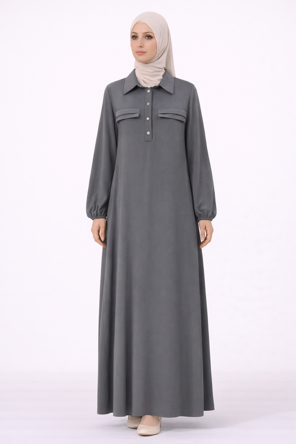 *KAPAK DETAYLI ELBİSE