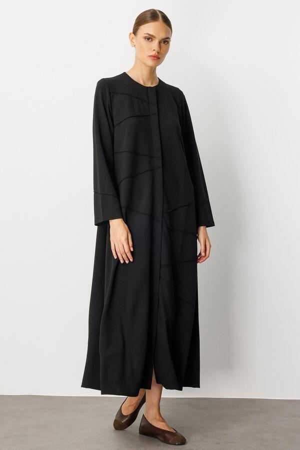 BİSİKLET YAKA DİKİŞLİ FERACE