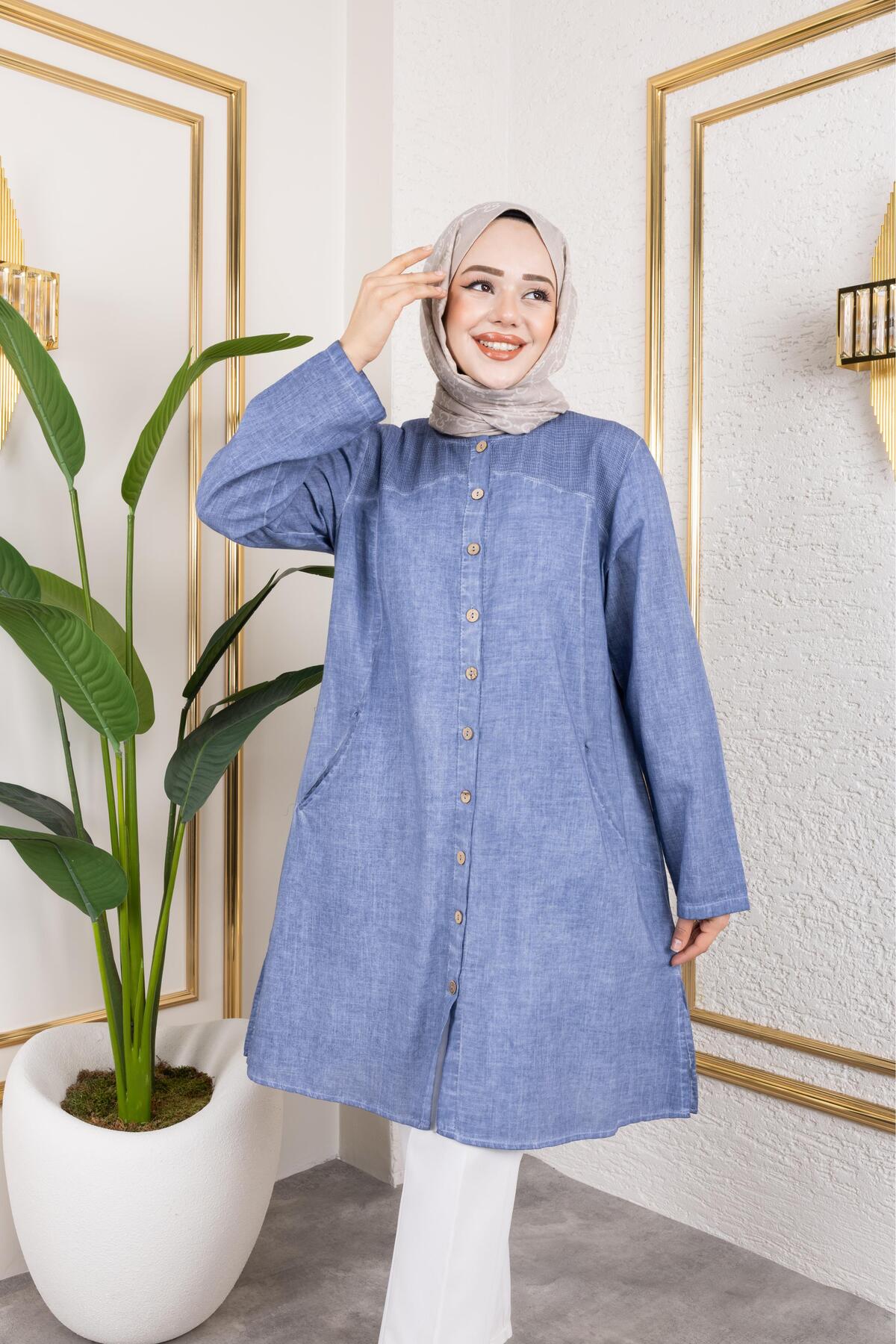 FİLE DETAYLI CEPLİ TUNİK