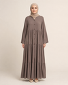 KATLI DÜĞMELİ TENCEL ELBİSE