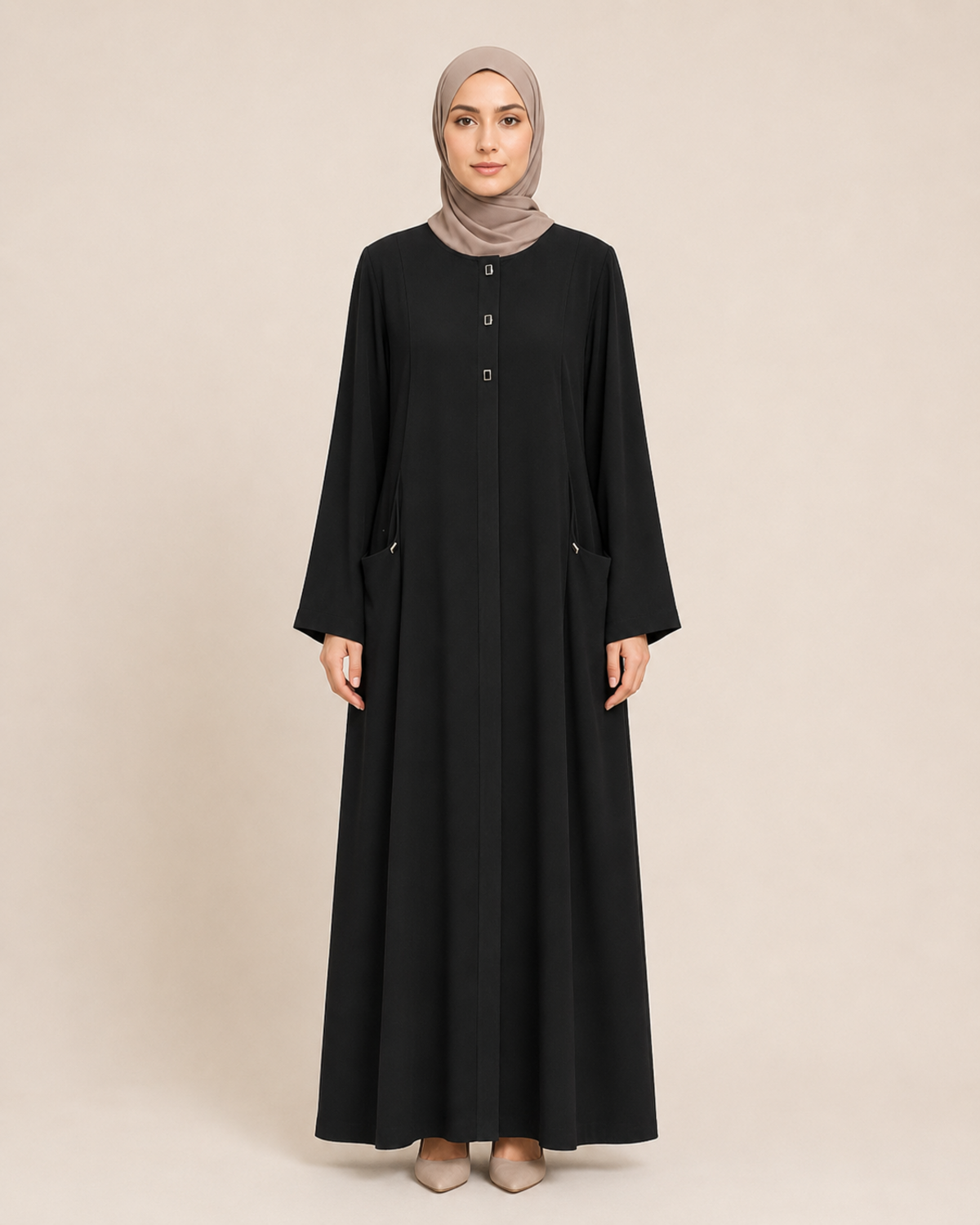 OVAL CEPLİ ÇIT ÇIT DETAYLI FERACE