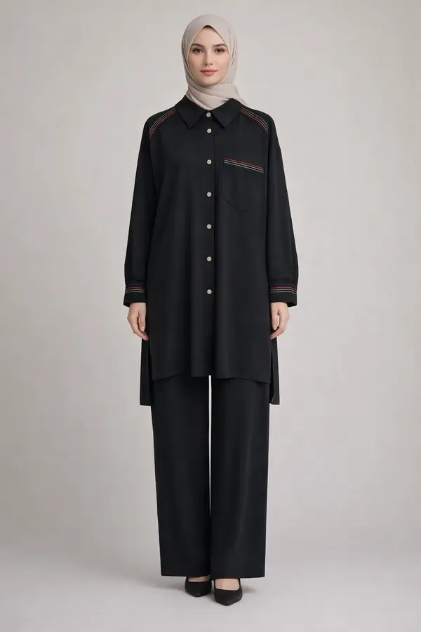 CEP OMUZ NAKIŞLI PANTOLONLU TAKIM