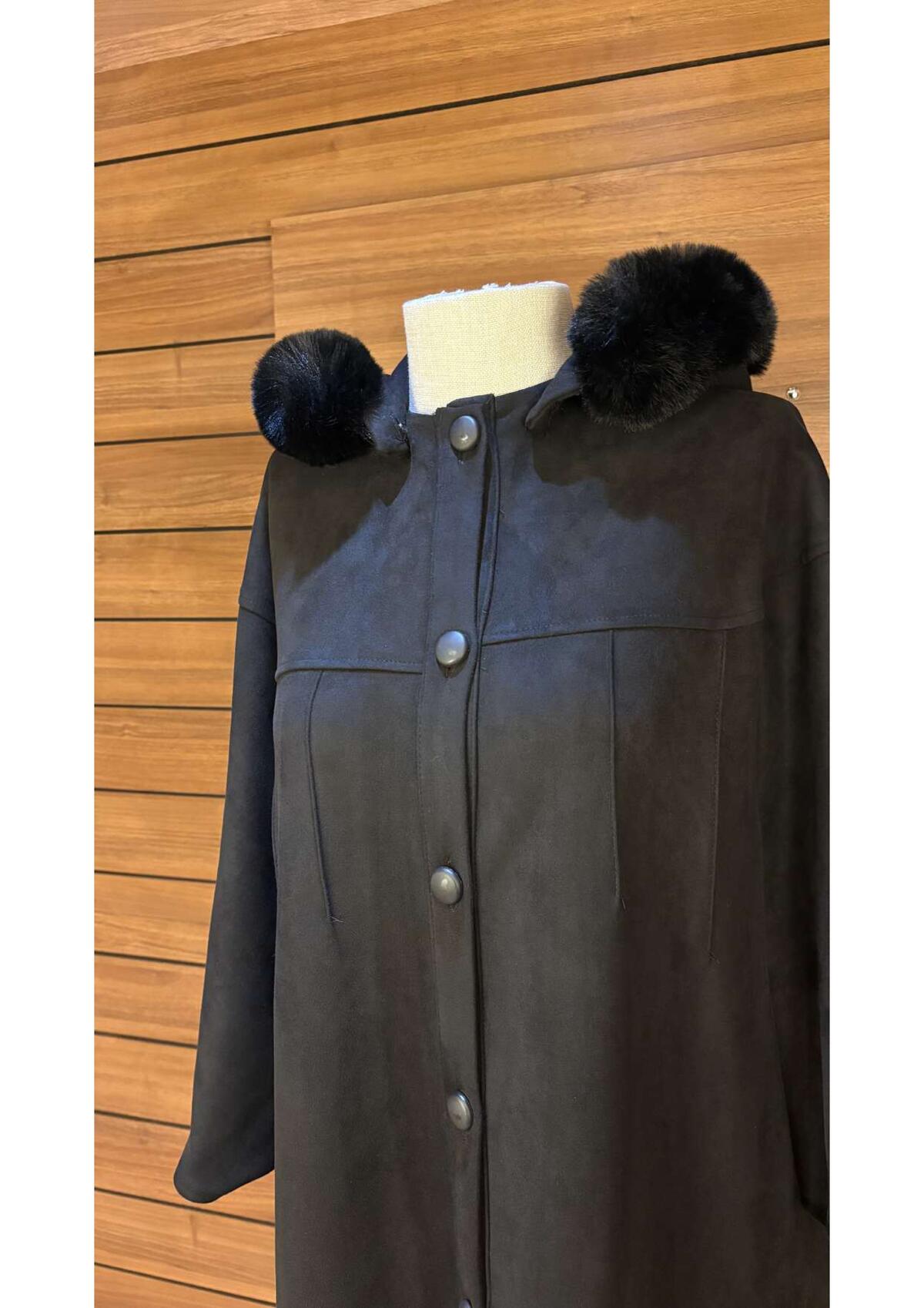 KAPŞONLU ÇIT ÇITLI SÜET PANÇO