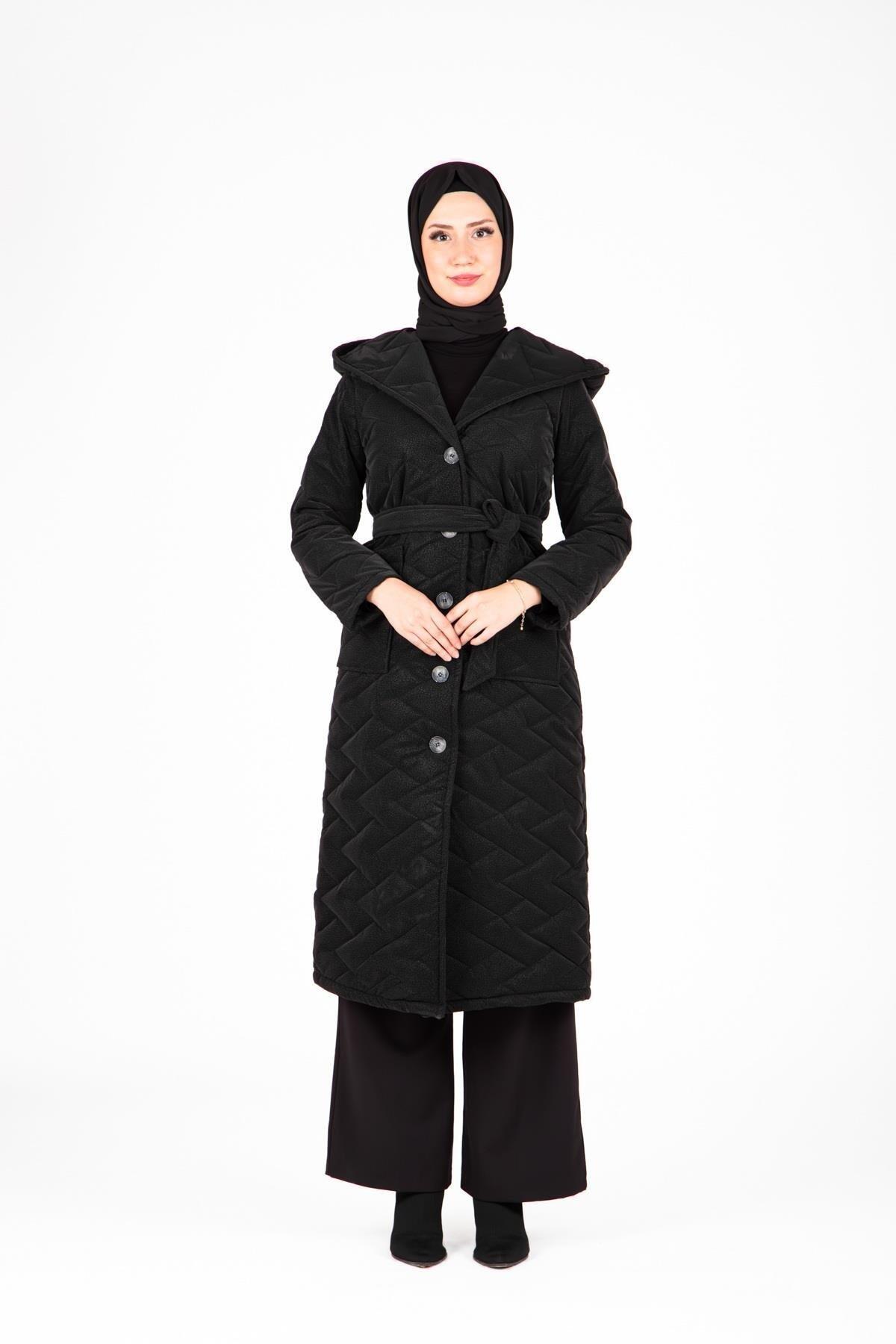 CHEVRON DESEN KAPŞONLU MONT