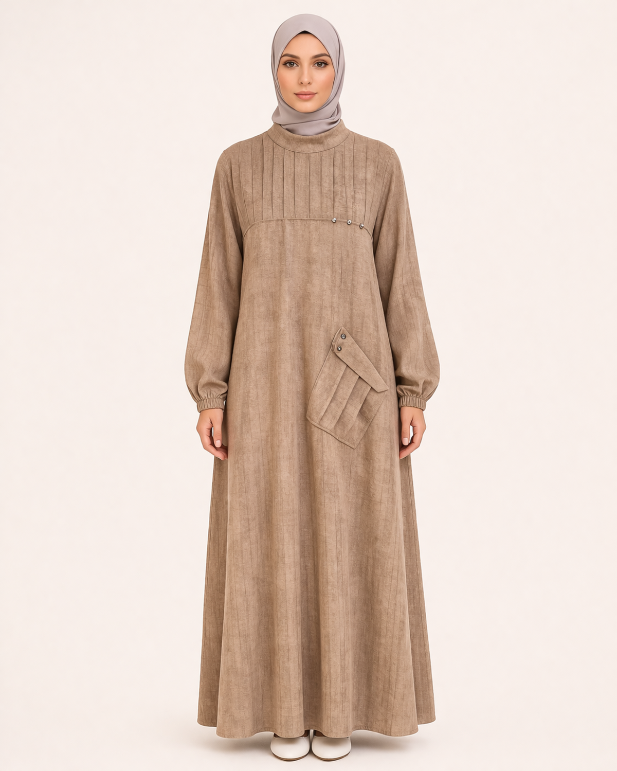 ROBASI PİLELİ CEPLİ ELBİSE