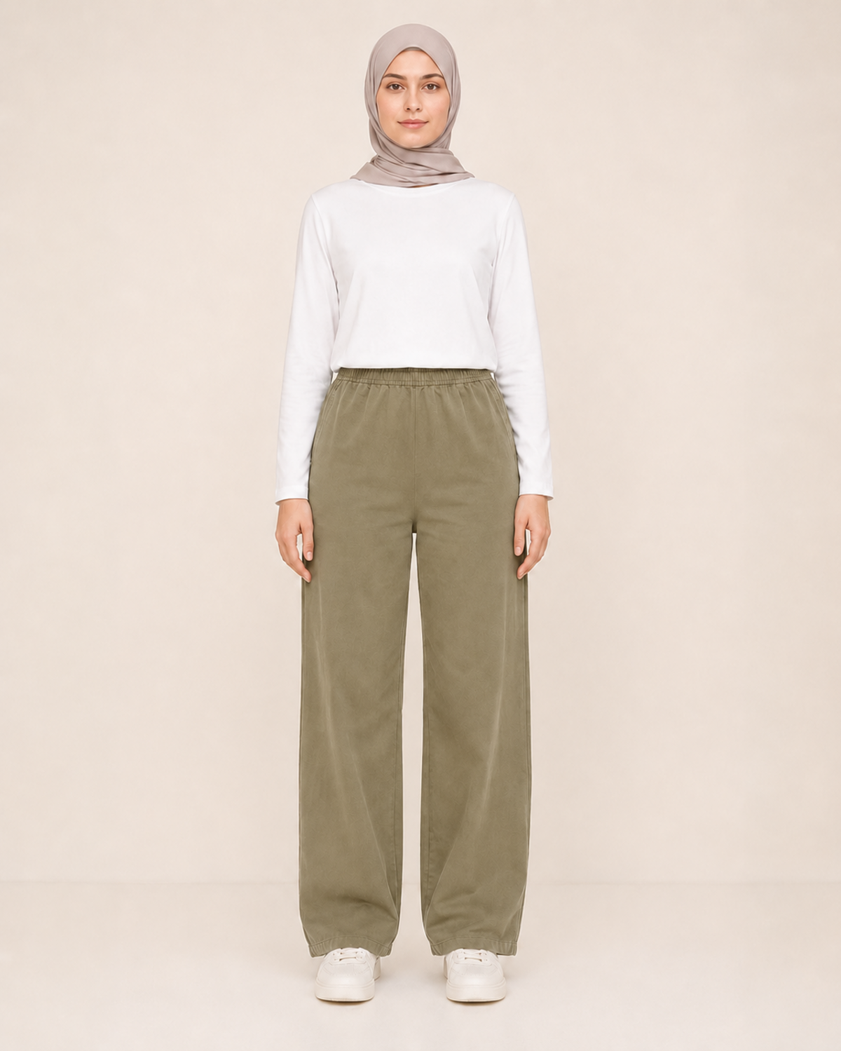 LASTİKLİ TENCEL PANTOLON