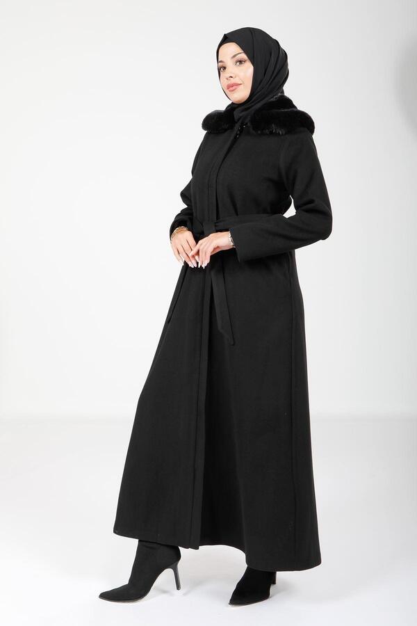 KÜRK YAKALI TAM BOY NİŞANTAŞI KABAN