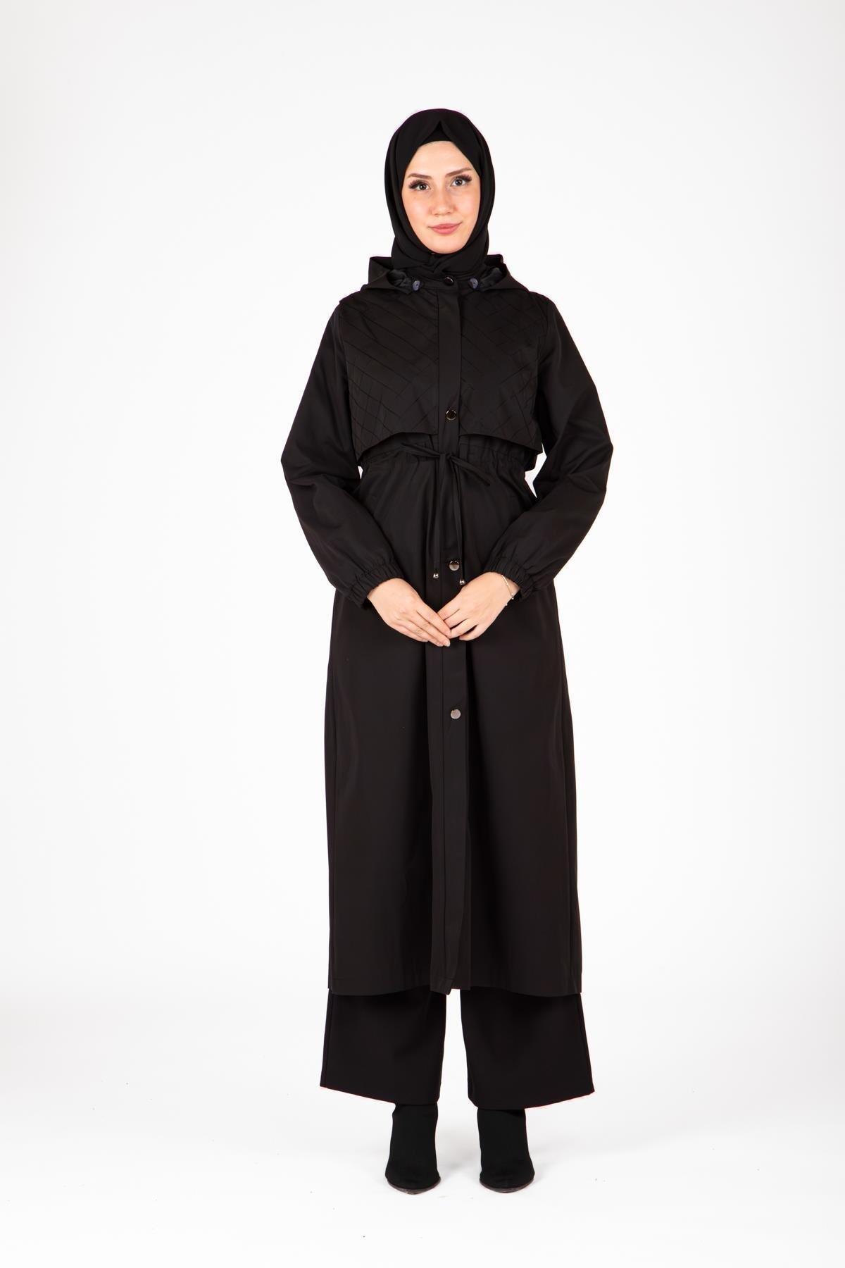 KAPŞONLU RÜZGARLIK DETAYLI MONT