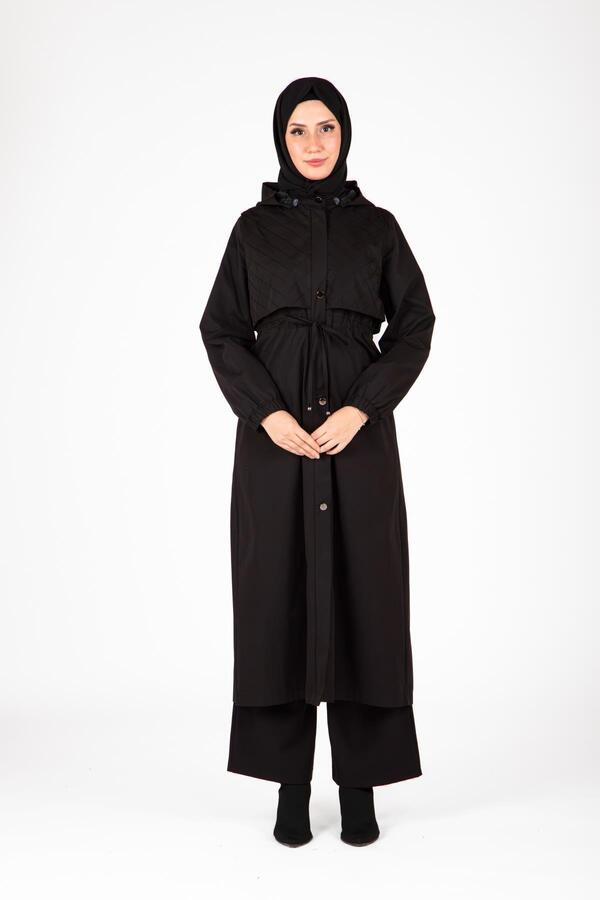 KAPŞONLU RÜZGARLIK DETAYLI MONT