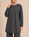 DÜĞME DETAYLI İKİ İPLİK PANTALONLU TAKIM