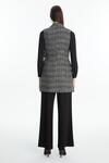 TWEED DESENLİ KUŞAKLI YELEKLİ