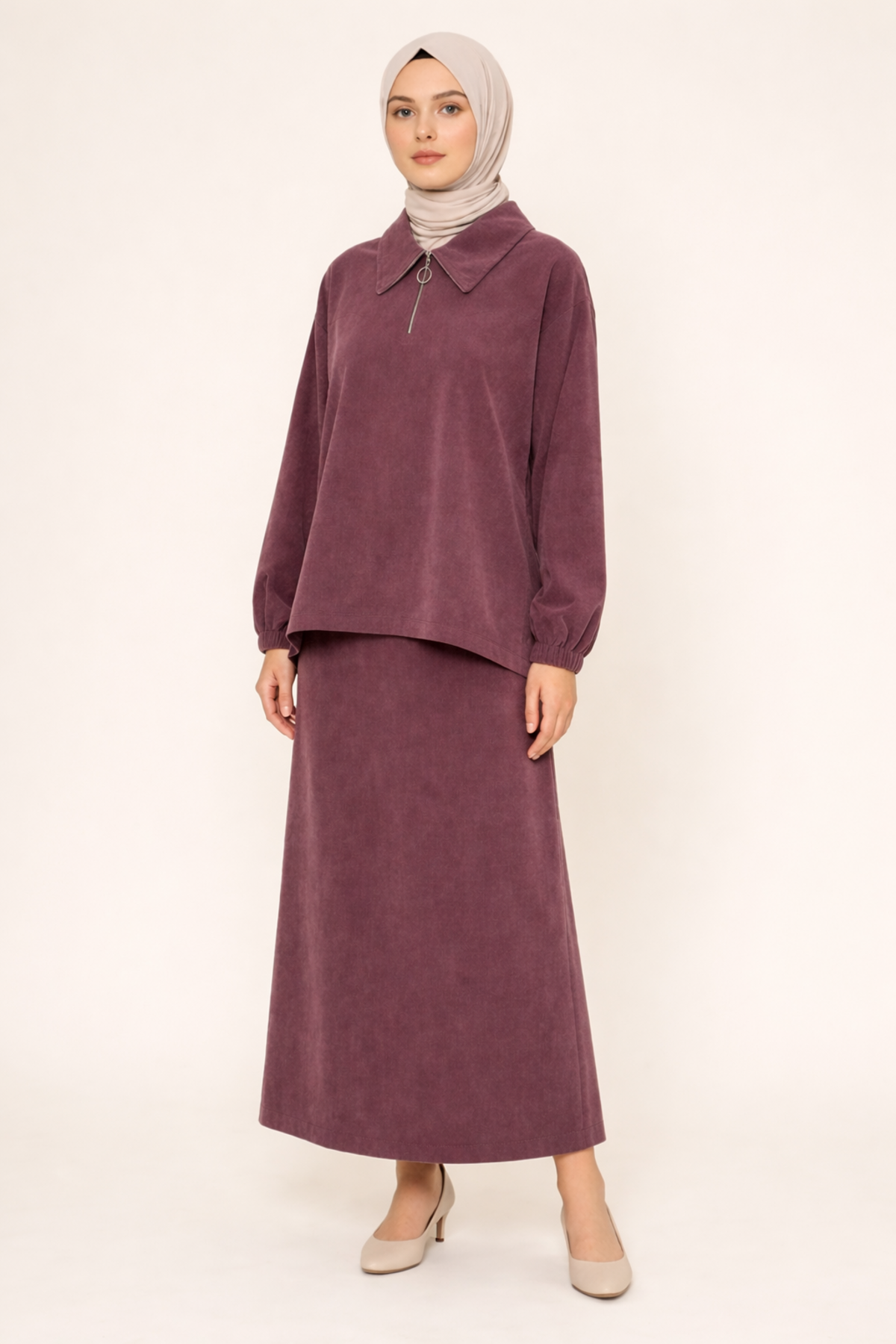 YARIM FERMUARLI TENCEL ETEKLİ TAKIM