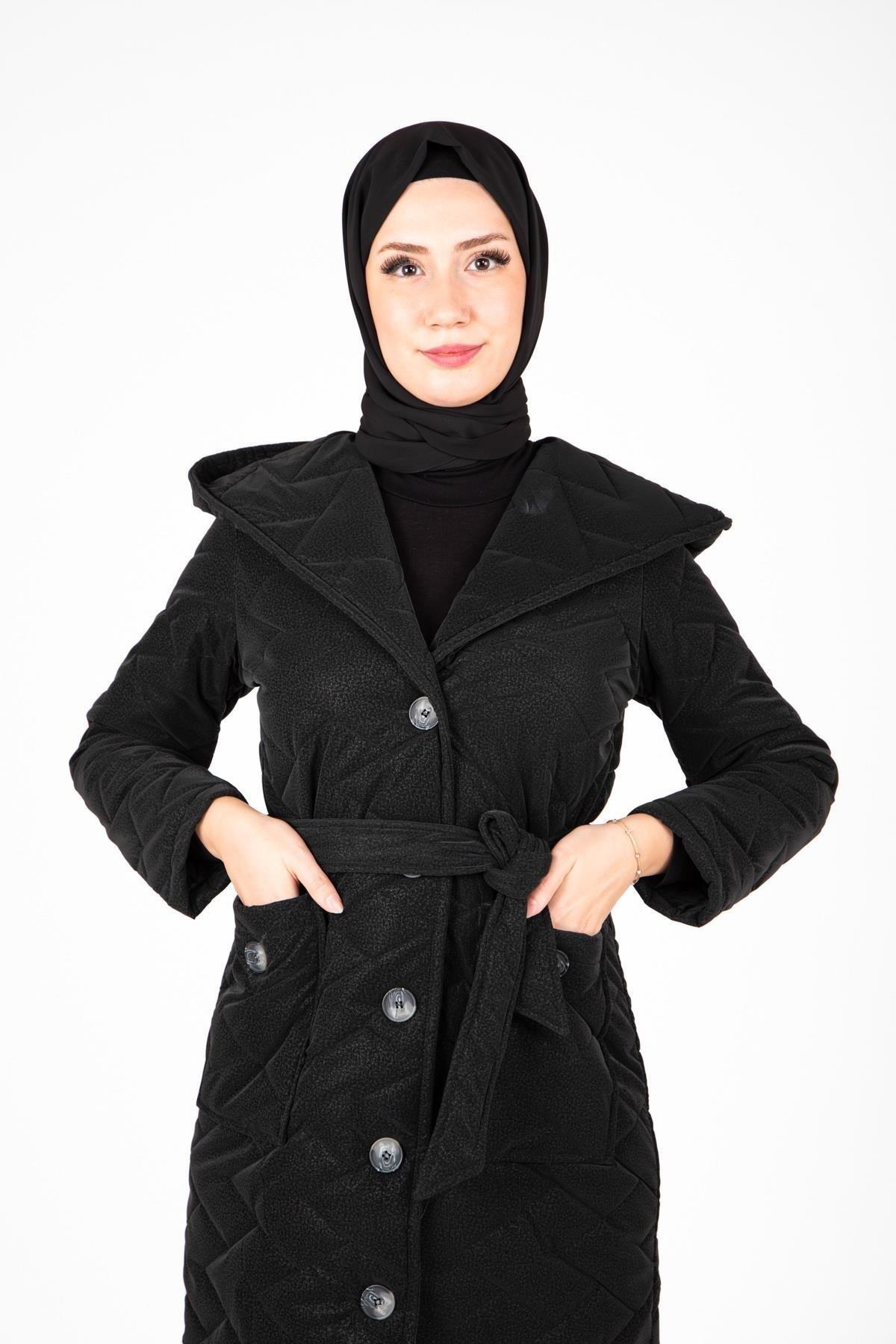 CHEVRON DESEN KAPŞONLU MONT