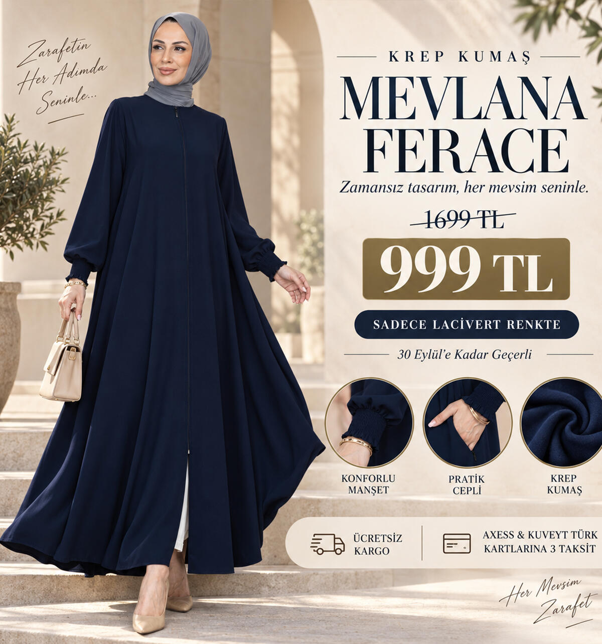 Lacivert Renk Ferace 999 TL